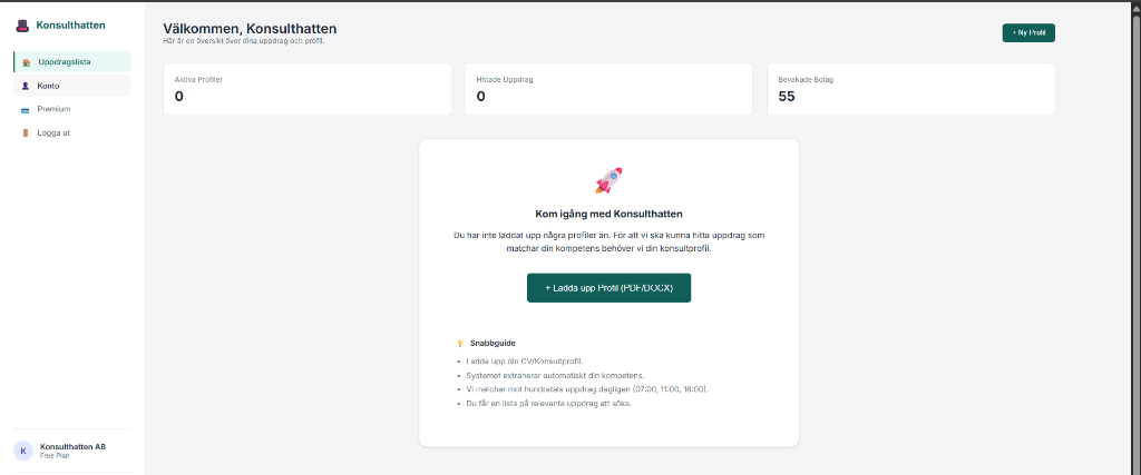 Konsulthatten Dashboard